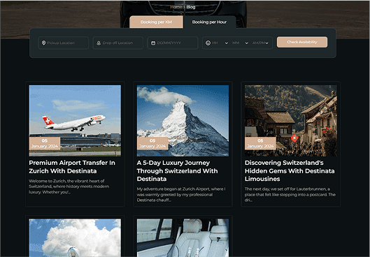 Destinata Limo Booking Website image 1